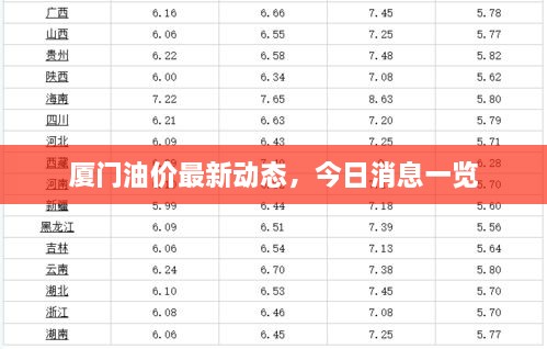 厦门油价最新动态，今日消息一览