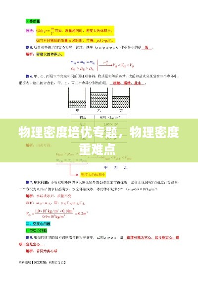 物理密度培优专题，物理密度重难点 