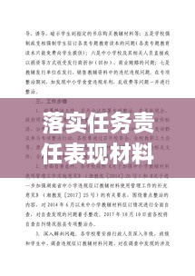 落实任务责任表现材料，任务落实方面存在的问题及整改措施 