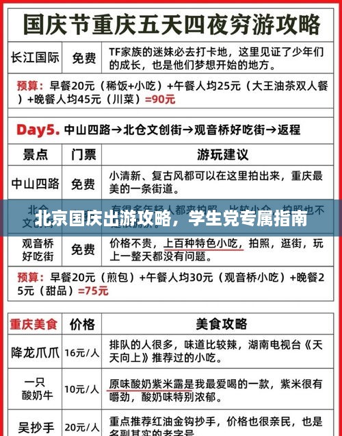 北京国庆出游攻略，学生党专属指南