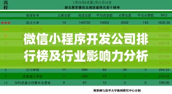 微信小程序开发公司排行榜及行业影响力分析